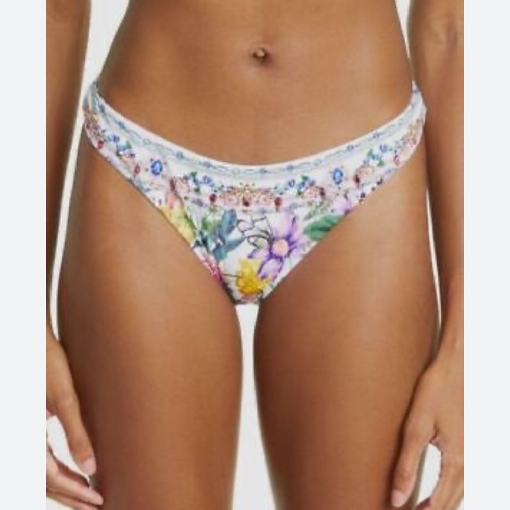 Camilla XS Bathing Suit Bottom, Multi Color, Rhinestones